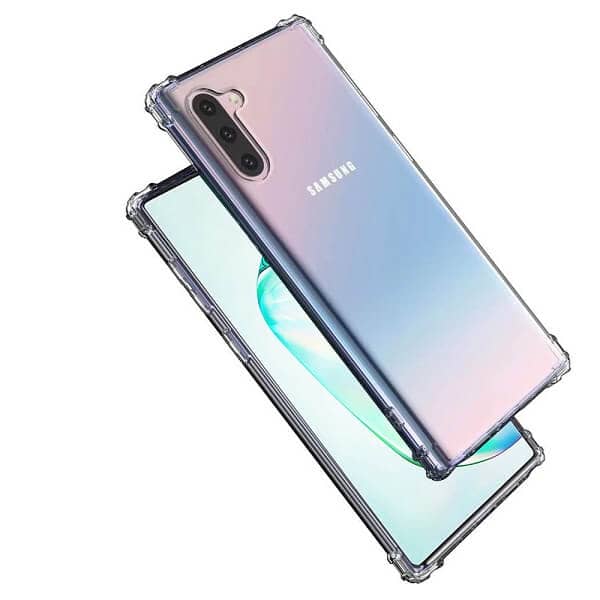 Samsung Galaxy Note10 Clear Case Slim With 4 Corners [Shock Absorption] Hard Back Soft Bumper Cover