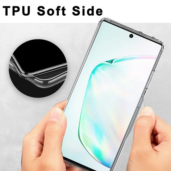 Samsung Galaxy Note10 Clear Case Slim With 4 Corners [Shock Absorption] Hard Back Soft Bumper Cover