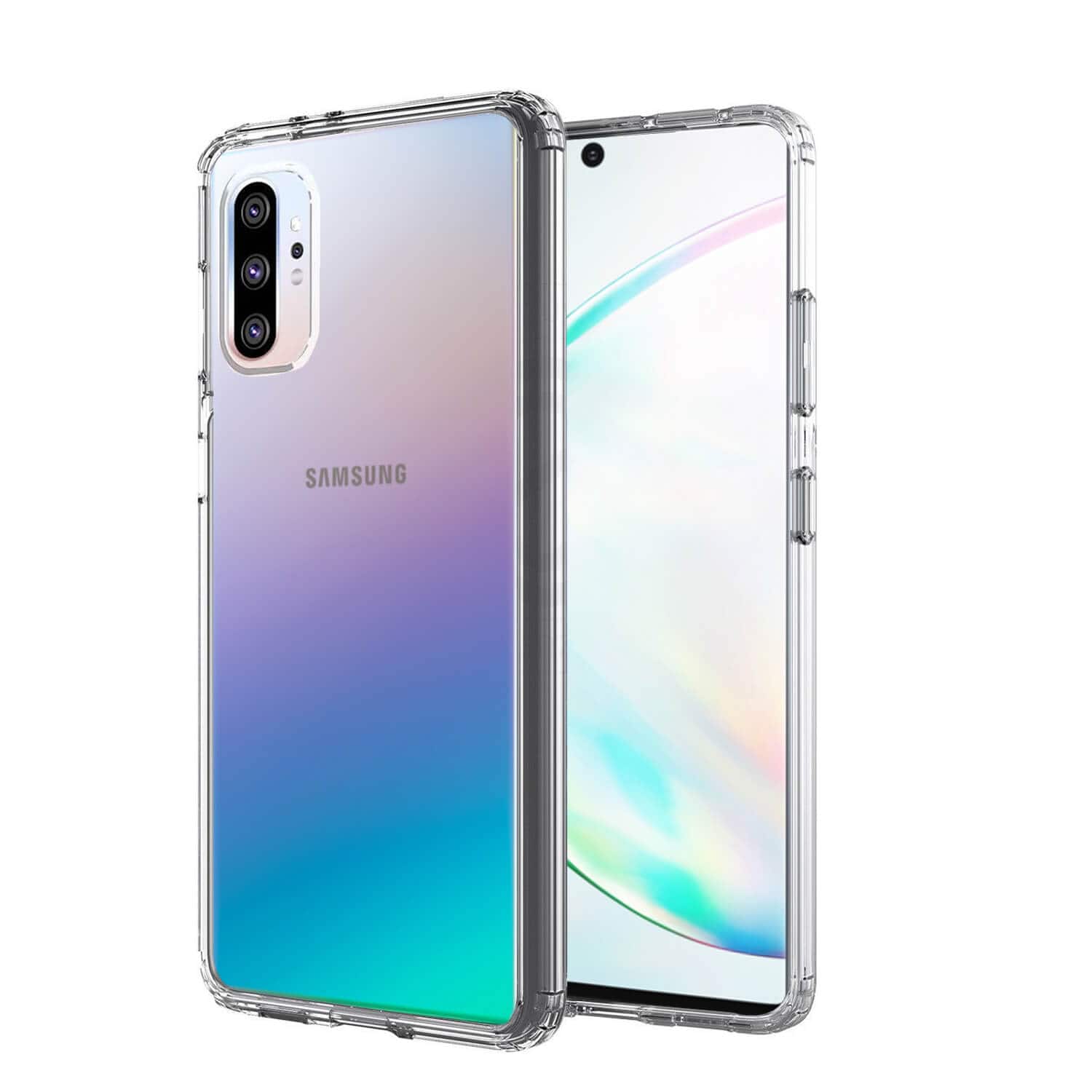 For Samsung Galaxy Note 10 |Note10+ /Note10 Plus Clear Case Slim With 4 Corners [Shock Absorption] Hard Back Soft Bumper Cover