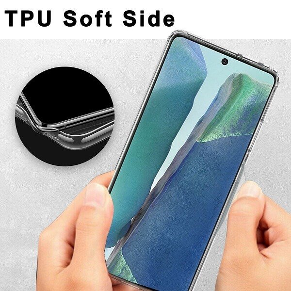 Samsung Galaxy Note20 Clear Case Slim With 4 Corners [Shock Absorption] Hard Back Soft Bumper Cover