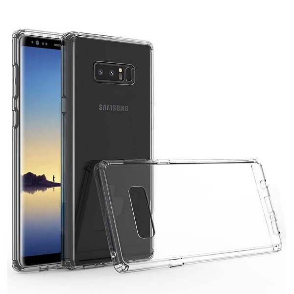 Samsung Galaxy Note8 Hard Clear Case Cover, Wallet Leather Flip Case, Heavy Duty Cover, Screen Protector, Charging Cable & Adapter