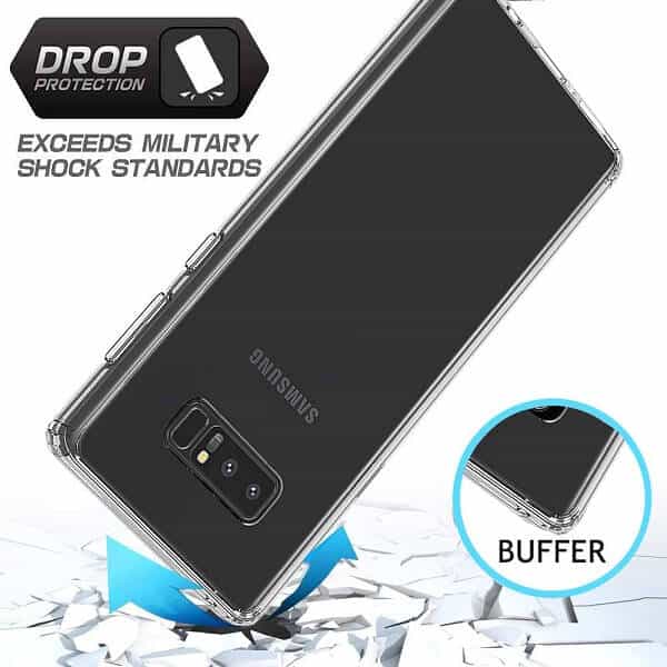 Samsung Galaxy Note8 Hard Clear Case Cover, Wallet Leather Flip Case, Heavy Duty Cover, Screen Protector, Charging Cable & Adapter