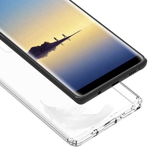 Samsung Galaxy Note8 Hard Clear Case Cover, Wallet Leather Flip Case, Heavy Duty Cover, Screen Protector, Charging Cable & Adapter