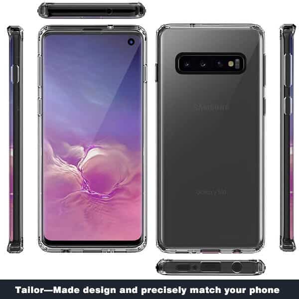 Samsung Galaxy S10 Clear Case Slim With 4 Corners [Shock Absorption] Hard Back Soft Bumper Cover