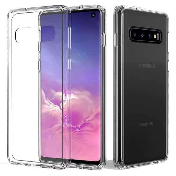 Samsung Galaxy S10 Clear Case Slim With 4 Corners [Shock Absorption] Hard Back Soft Bumper Cover