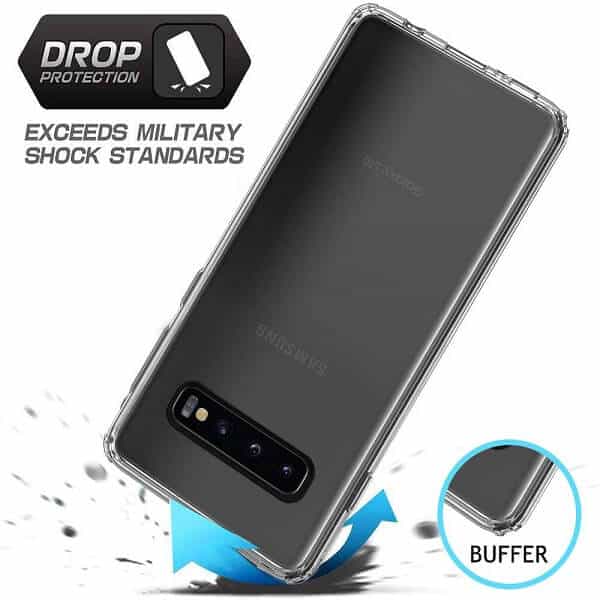 Samsung Galaxy S10 Clear Case Slim With 4 Corners [Shock Absorption] Hard Back Soft Bumper Cover