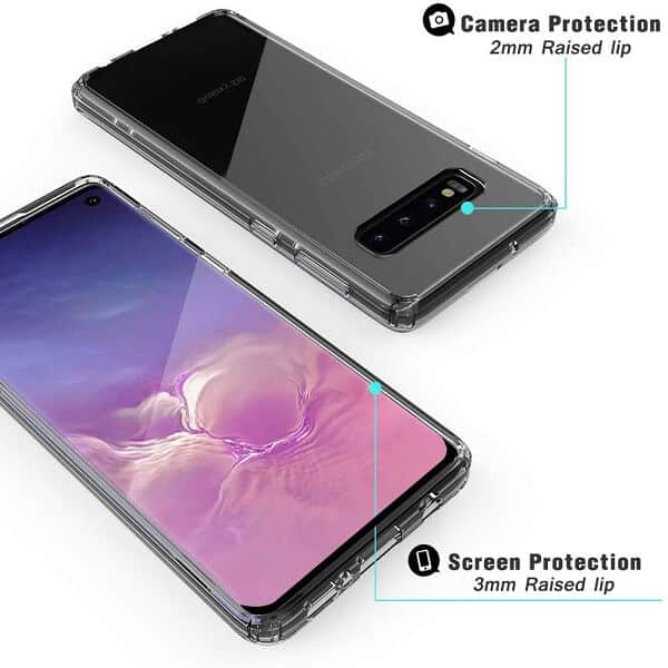 Samsung Galaxy S10 Clear Case Slim With 4 Corners [Shock Absorption] Hard Back Soft Bumper Cover