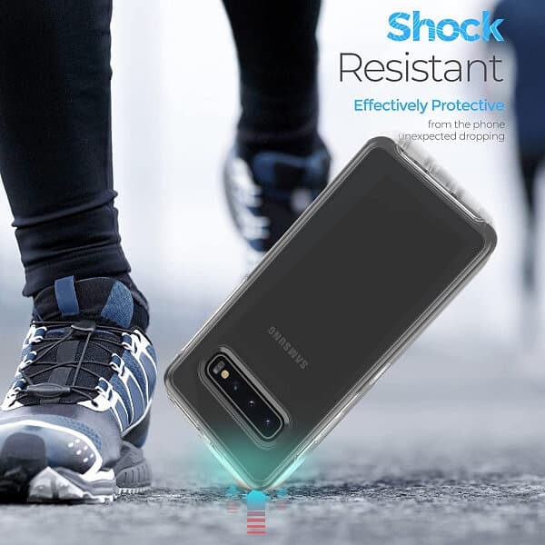 Samsung Galaxy S10 Plus Case Clear Drop Resistant Defender Tough Bumper Heavy Duty Shockproof Back Cover