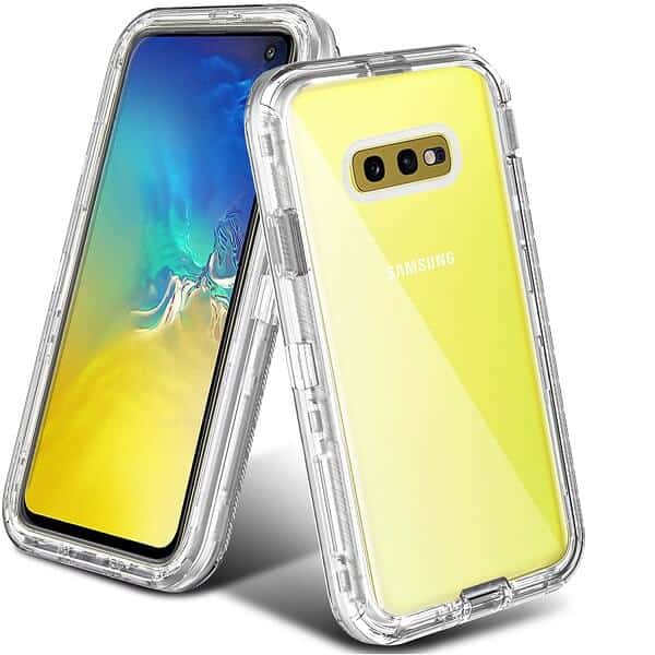 Samsung Galaxy S10E Case Clear Drop Resistant Defender Tough Bumper Heavy Duty Shockproof Back Cover