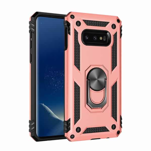 Samsung Galaxy S10E Shockproof Magnetic Car Mount Ring Case Cover (Rose Gold)