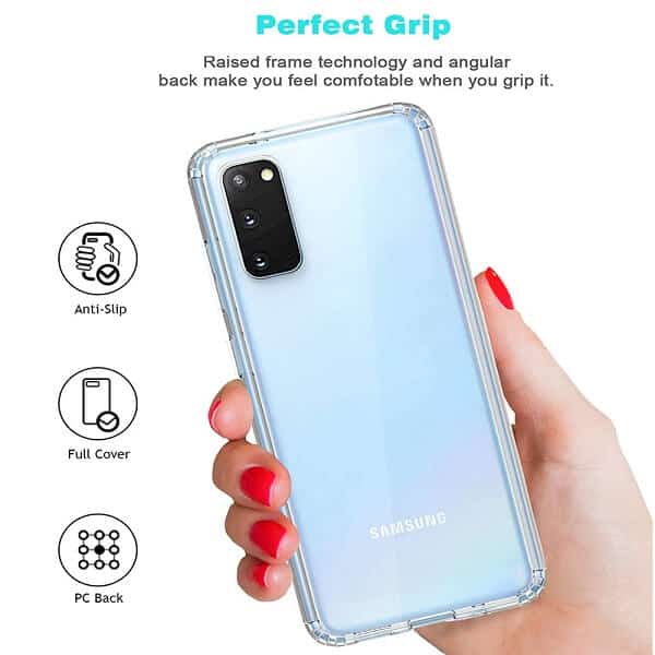 For Samsung Galaxy S20 | S20 FE | S20+ /S20 Plus | S20 Ultra Clear Case Slim With 4 Corners [Shock Absorption] Hard Back Soft Bumper Cover