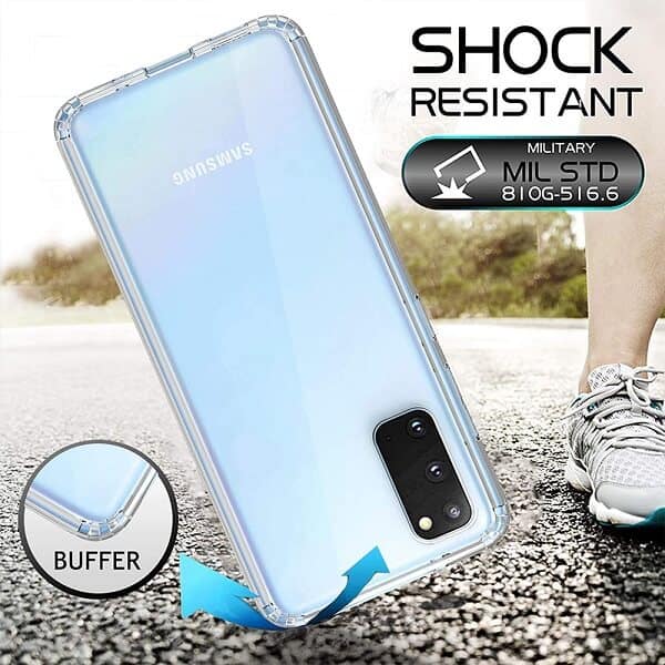 Samsung Galaxy S20 Clear Case Slim With 4 Corners [Shock Absorption] Hard Back Soft Bumper Cover