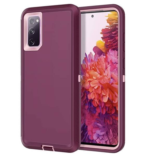Samsung Galaxy S20 FE Case Drop Resistant Defender Tradies Heavy Duty Rugged Shockproof Tough Cover (Purple)