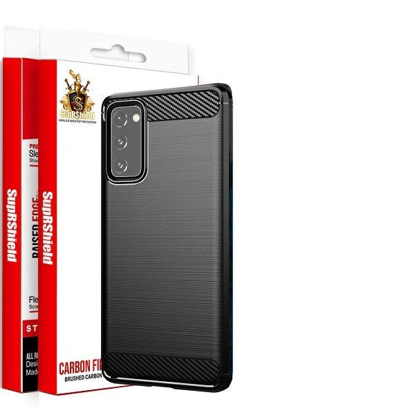 For Samsung Galaxy S20 | S20+ /S20 Plus | S20 Ultra SupRShield Shockproof Heavy Duty Rugged Matte Carbon Fiber Case Cover (Black)