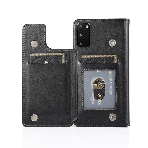 Samsung Galaxy S20 SupRShield Wallet Leather Card Holder Flip Protective Shockproof Magnetic Case Cover (Black Style 2) (8)