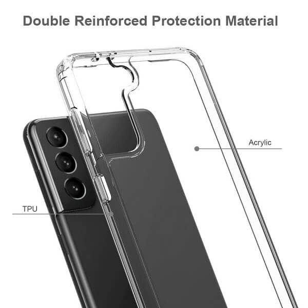 Samsung Galaxy S21 Clear Case Slim With 4 Corners [Shock Absorption] Hard Back Soft Bumper Cover