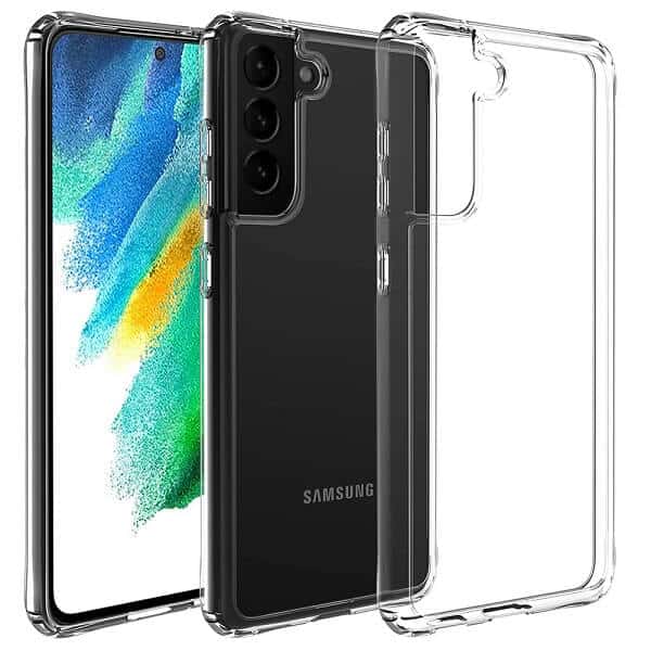 For Samsung Galaxy S21 | S21 FE | S21+ /S21 Plus | S21 Ultra Clear Case Slim With 4 Corners [Shock Absorption] Hard Back Soft Bumper Cover