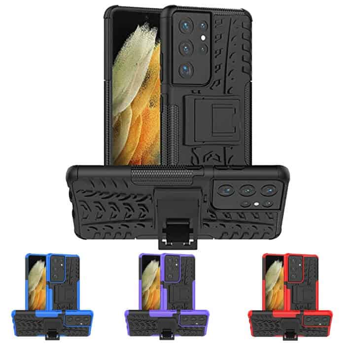 Samsung Galaxy S21-S21+Plus-S21 FE Ultra 5G Heavy Duty Case Shockproof Rugged Protective Cover (Black)