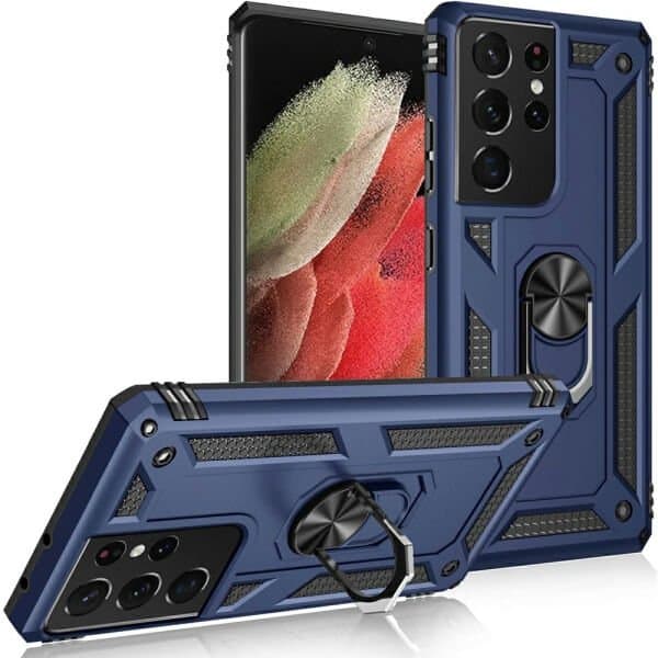 Samsung Galaxy S21 Ultra Anti Scratch Rugged Magnetic Car Mount Ring Shockproof Heavy Duty Cover