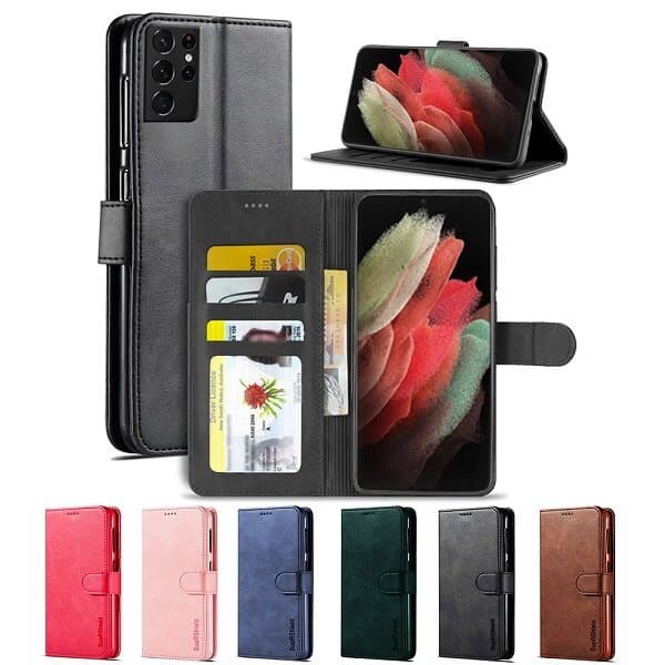 Samsung Galaxy S21 Ultra SupRShield Wallet Leather Card Holder Flip Protective Shockproof Magnetic Case Cover