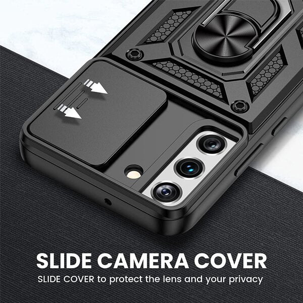 Samsung Galaxy S22 Magnetic Ring Rugged Shockproof Case Heavy Duty Protective Back Cover (Black)