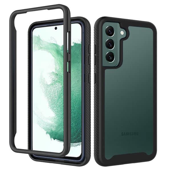 Samsung Galaxy S22+ S22 Plus Military Grade Full Body Shockproof Clear Heavy Duty Case Bumper Drop Protection Tough Cover (Black)
