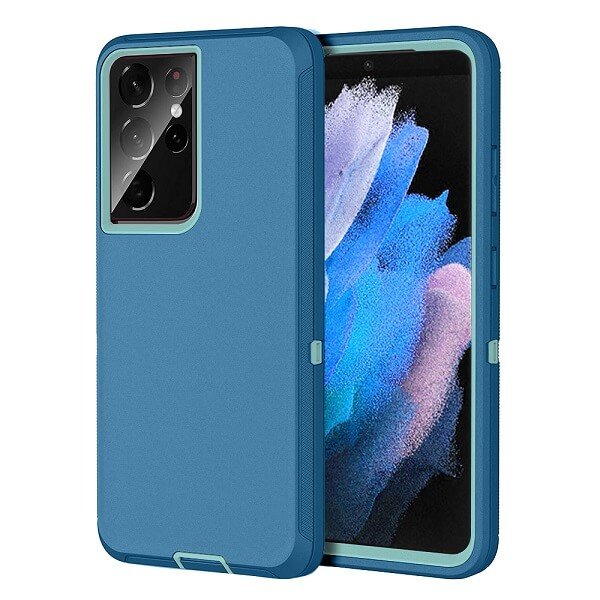Samsung Galaxy S23 Ultra Case Drop Resistant Defender Tradies Heavy Duty Rugged Shockproof Tough Cover (Teal)