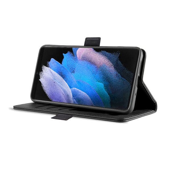 Samsung Galaxy S23 Ultra SupRShield Wallet Leather Card Holder Flip Protective Shockproof Magnetic Case Cover (Black)