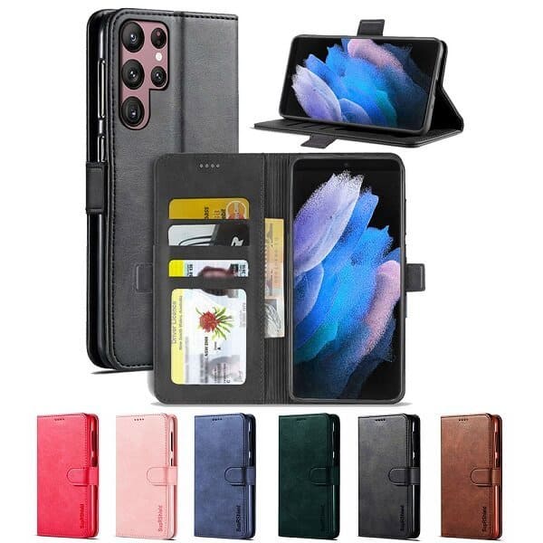 Samsung Galaxy S23 Ultra SupRShield Wallet Leather Card Holder Flip Protective Shockproof Magnetic Case Cover