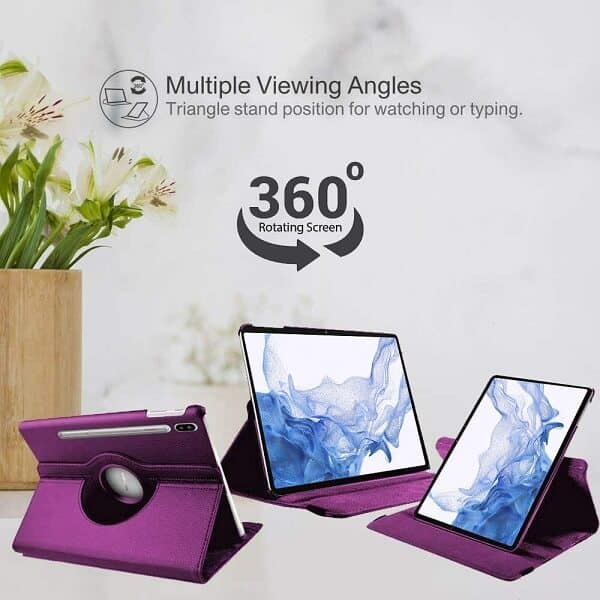 Samsung Galaxy Tab S8 11.0 X700X706 Leather Case 360 Degree Rotate Smart Stand Cover for 2020 SM-T870 T875 Tab (Navy Blue)