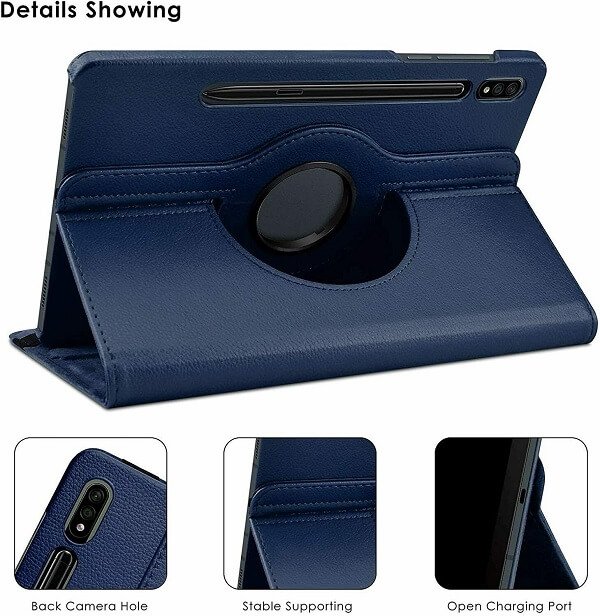 Samsung Galaxy Tab S8 11.0 X700X706 Leather Case 360 Degree Rotate Smart Stand Cover for 2020 SM-T870 T875 Tab (Purple)