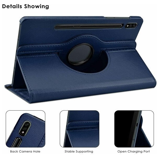 Samsung Galaxy Tab S8+ S8 Plus 2022 SM-X800 X806 Leather Case 360 Degree Rotate Smart Stand Cover (Red)