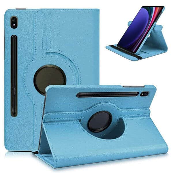 Samsung Galaxy Tab S9 11.0 Leather Case 360 Degree Rotate Smart Stand Cover for 2020 SM-T870 T875 Tab (Sky Blue)