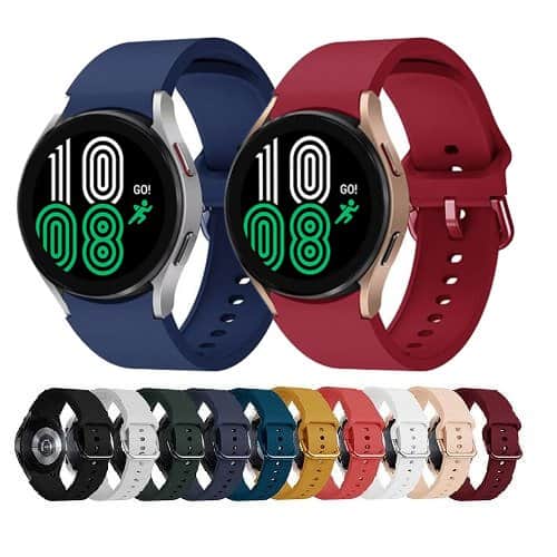 Samsung Galaxy Watch 4 40mm 44mm Watch 4 Classic 42mm 46mm Replacement Wristband, Adjustable Silicone Strap Loop Wrist Band For Women Men Unisex