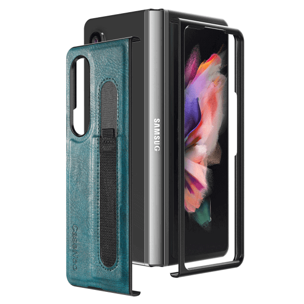 Samsung Galaxy Z Fold 4 5G Phone Case with S Pen Holder, PU Leather Protective Case with Flip Cover and Kickstand