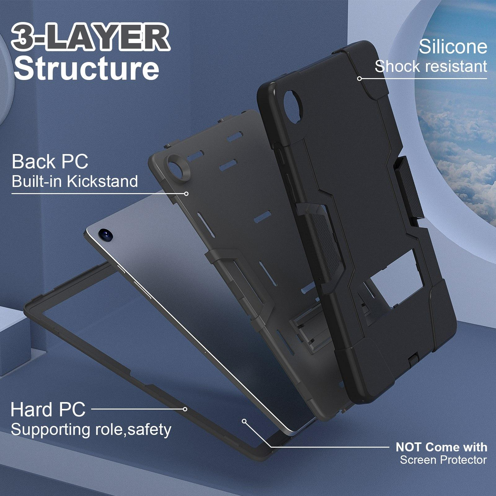 For Samsung Galaxy TAB A11+/A11 Plus Hybrid Fancy Shockproof Heavy Duty Kickstand Case Cover