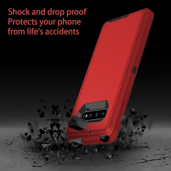 For Samsung Galaxy S10+ /S10 Plus | S10 | S10E Case Drop Resistant Defender Tradies Heavy Duty Rugged Shockproof Tough Cover