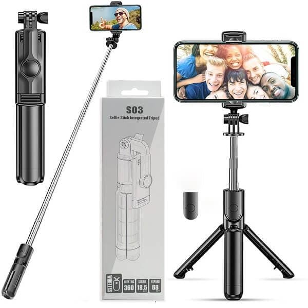 Selfie Stick Tripod Extendable Wireless Bluetooth Remote Portable Smartphone Tripod Stand Mount for IOS Android phone