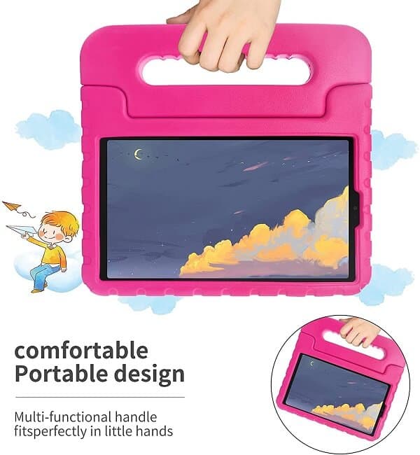 Samsung Galaxy Tab A7 Lite 8.7 inch SM- T220/T225 kids Case, Kickstand Shockproof Protective Handle Stand Light Weight Kids Friendly Cover (Black)