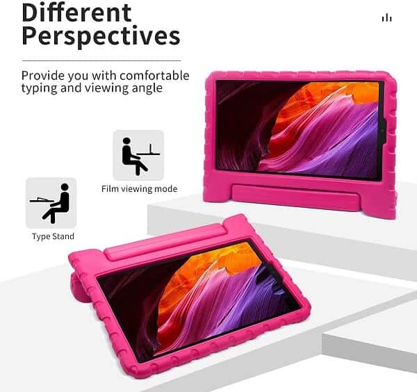 Samsung Galaxy Tab A7 Lite 8.7 inch SM- T220/T225 kids Case, Kickstand Shockproof Protective Handle Stand Light Weight Kids Friendly Cover (Black)