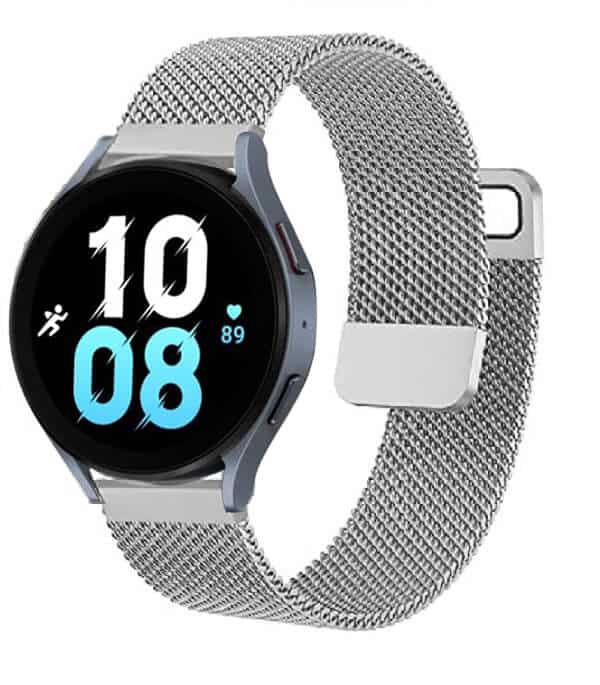 Samsung Galaxy Watch 5 40mm 44mm /Watch 5 Pro 45mm Replacement Wristband, Adjustable Stainless Steel Milanese Wrist Band Strap Loop For Women Men Unisex