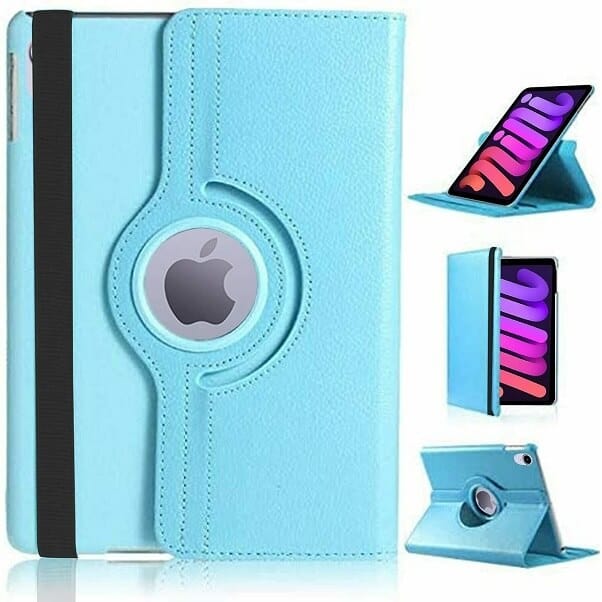 Sky Blue iPad Mini 6th Gen Rotating Case Cover