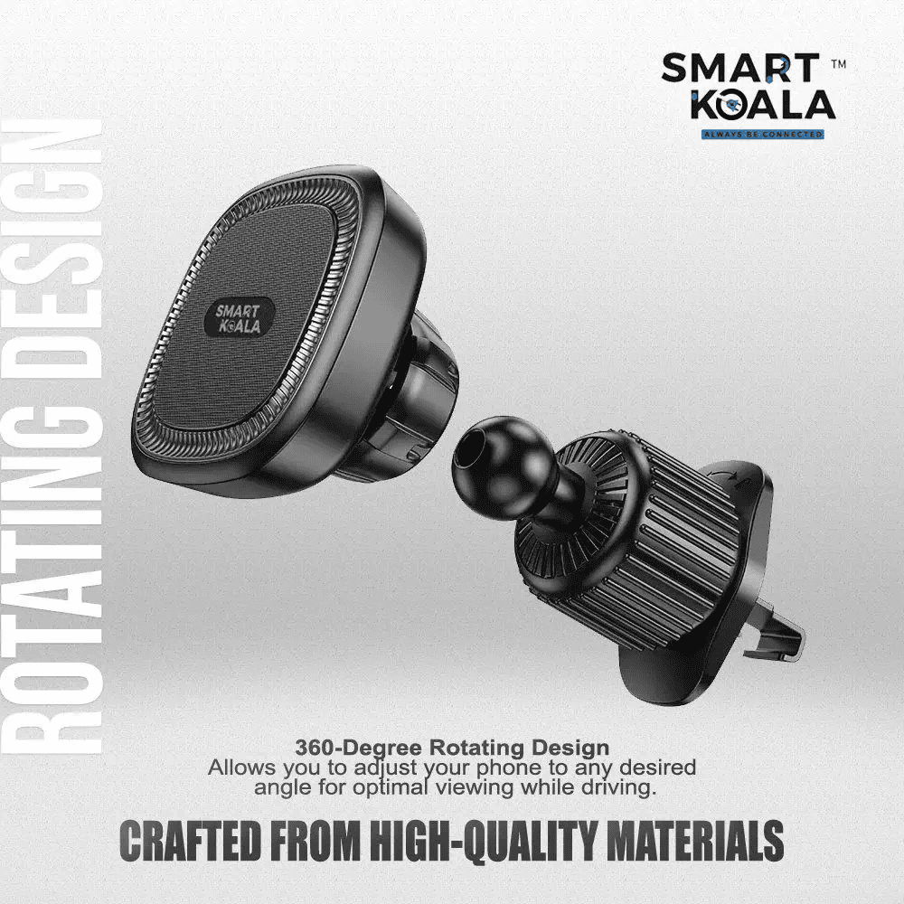 Smart Koala 360 Degree Rotating Air Vent Strong Magnetic Air Vent Car Mount Mobile Phone Holder for 4.5-7 inch iPhone Samsung Google Nokia Oppo Motorola