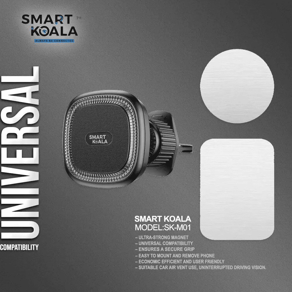 Smart Koala 360 Degree Rotating Air Vent Strong Magnetic Air Vent Car Mount Mobile Phone Holder for 4.5-7 inch iPhone Samsung Google Nokia Oppo Motorola