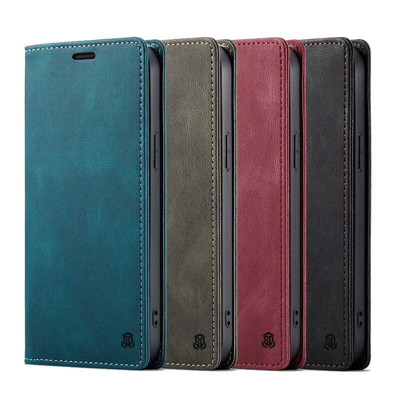 SupRShield For Apple iPhone 15 Case RFID Blocking Retro Flip Premium Leather Card Holder Wallet Cover