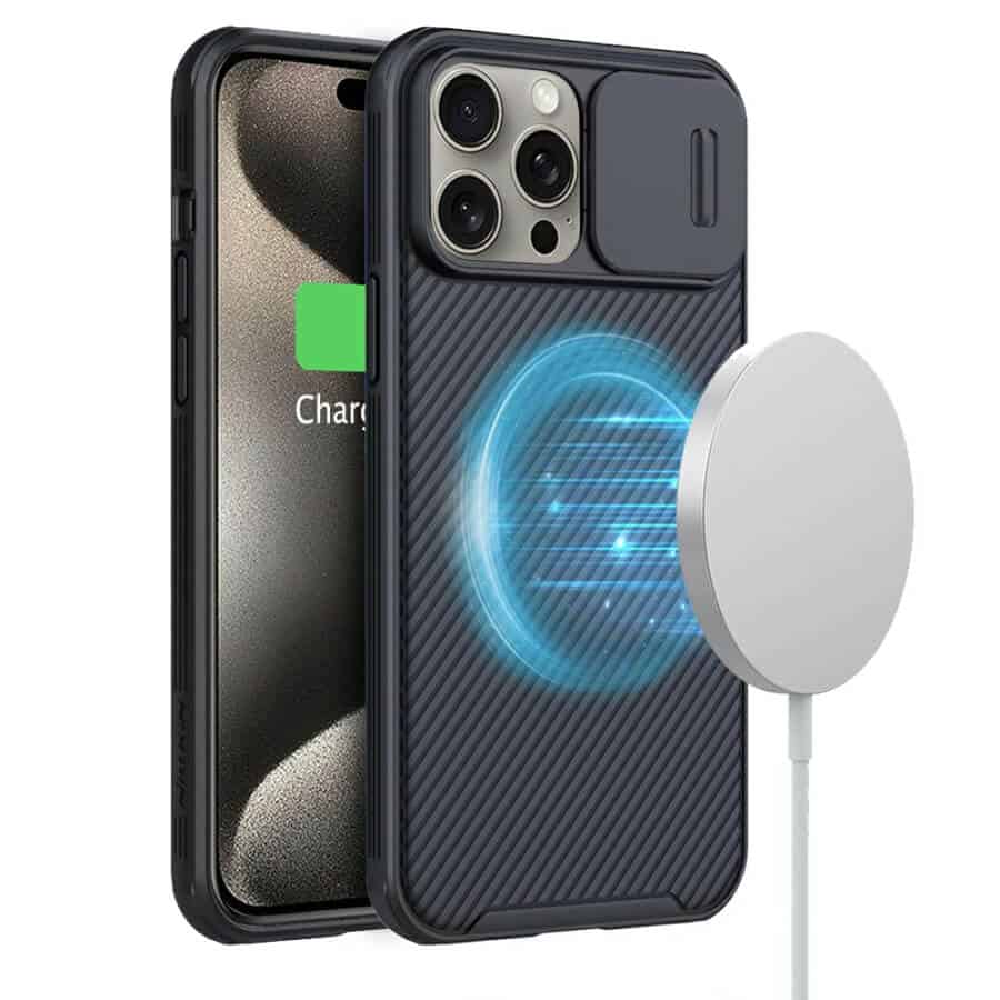 SupRShield For Apple iPhone 1515 Pro15 Pro Max15 Plus Case [Support Magsafe Charger] CamShield With Camera Protection Magnetic Shockproof Cover