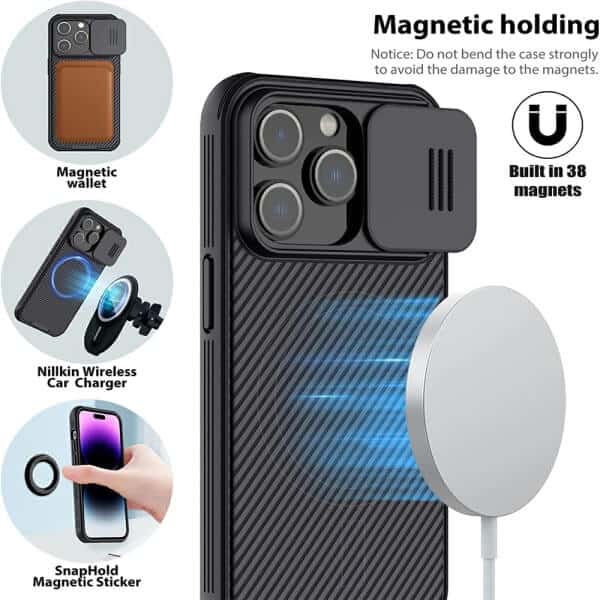 SupRShield For Apple iPhone 1515 Pro15 Pro Max15 Plus Case [Support Magsafe Charger] CamShield With Camera Protection Magnetic Shockproof Cover