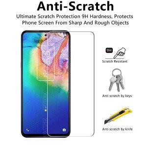 [2 Pack] TCL 20 5G Full Coverage Tempered Glass Screen Protector Film Guard ( Clear)