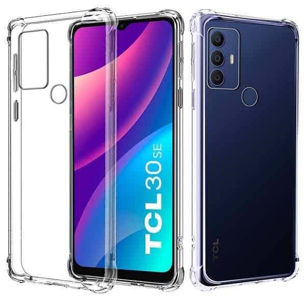 TCL 30 SE Clear Case Shockproof Tough Gel Clear Transparent Air Cushion Cover (Transparent)