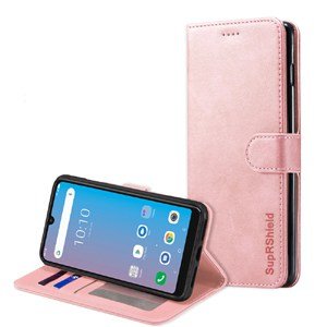 Telstra Evoke Pro Genuine SupRShield Wallet Leather Flip Stand Magnetic Case Cover (Rose Gold)
